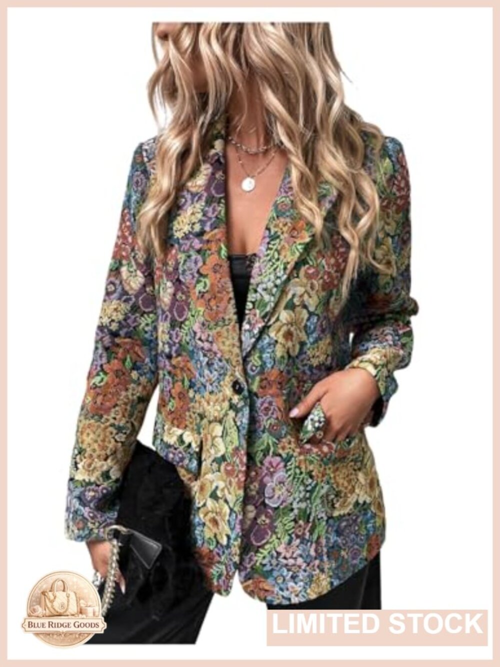 Floerns Women's Long Sleeve Notch Collar Office Blazer Suit Jacket